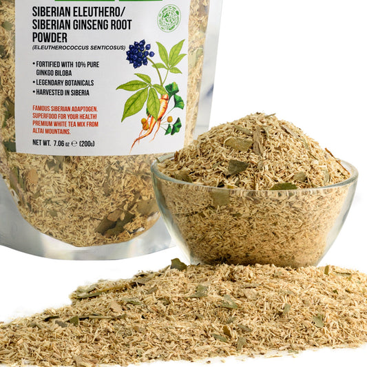 Organic Siberian Ginseng Powder with 10% Ginkgo Biloba
