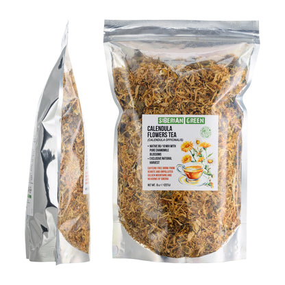 Siberian Green Calendula & Chamomile Tea – Wild Harvested Caffeine-Free (227g / 8 oz)