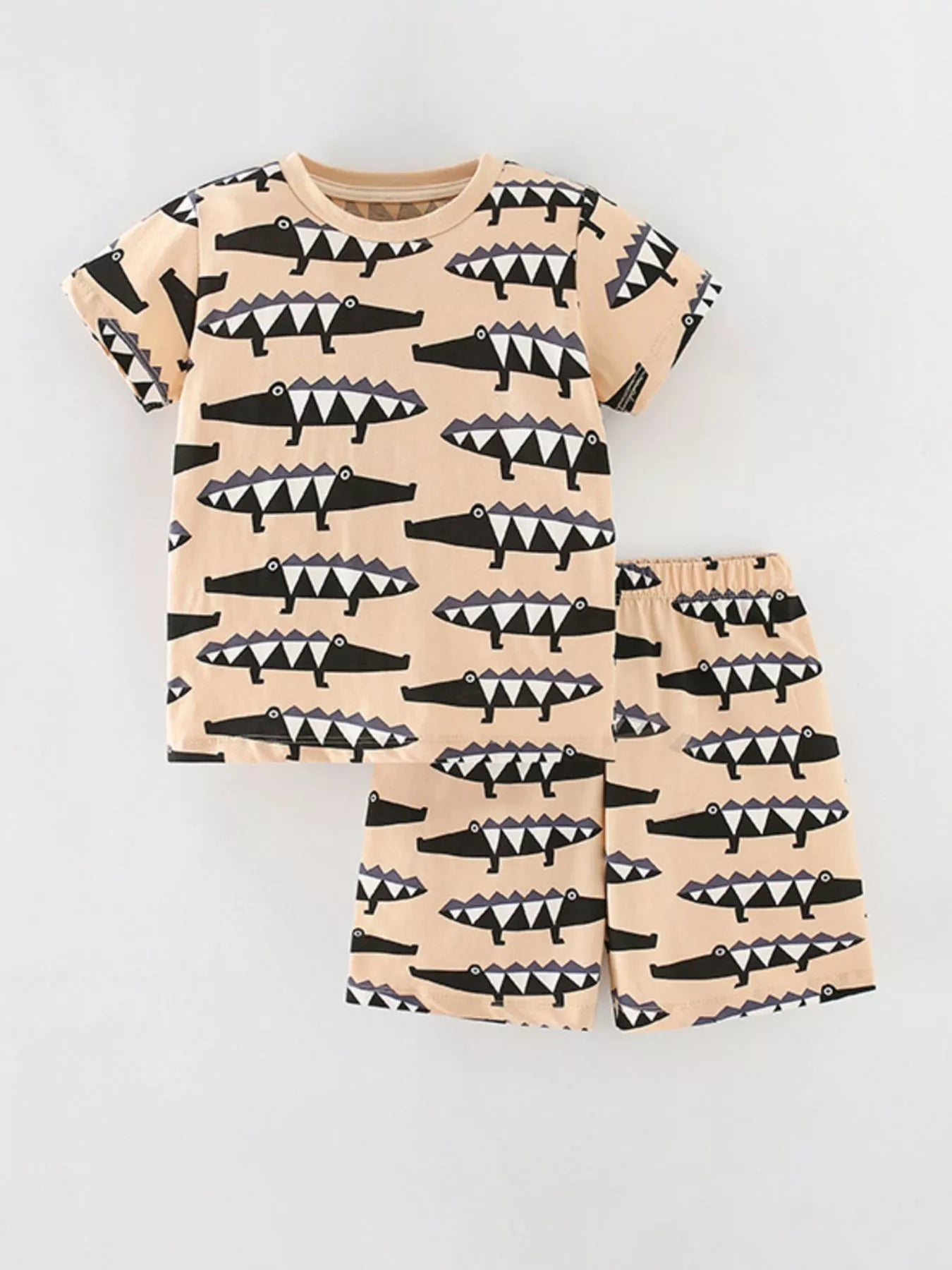 Children's Crocodile Print Short Sleeve Tee and Shorts Set