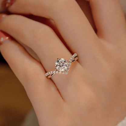 1 Carat Moissanite 925 Sterling Silver Ring