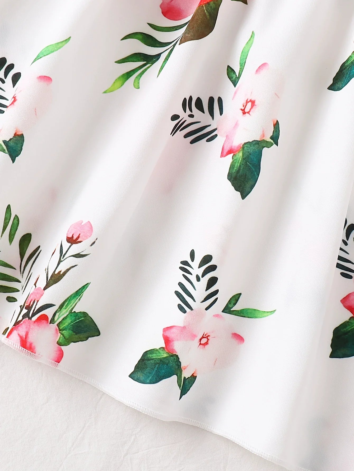 Children's Floral Print Puff Sleeve Casual Dress