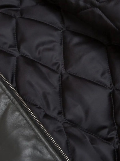 Men's Faux Fur Hooded Contrast Bomber Jacket