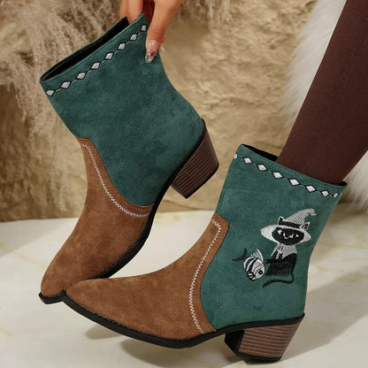 Western Cowboy Boots with Embroidered Design