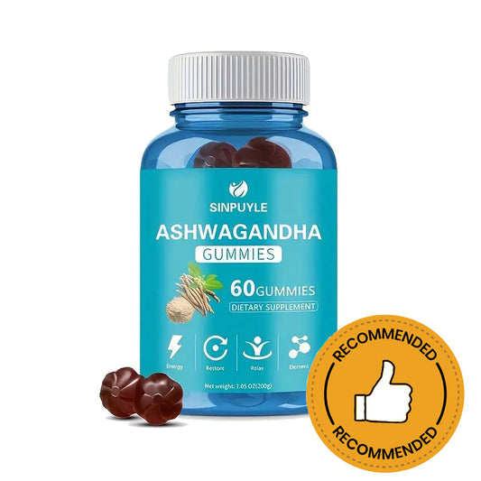 Ashwagandha Gummies 60 Count - Stress Relief, Energy Boost & Relax Support - Natural Adaptogen Supplement