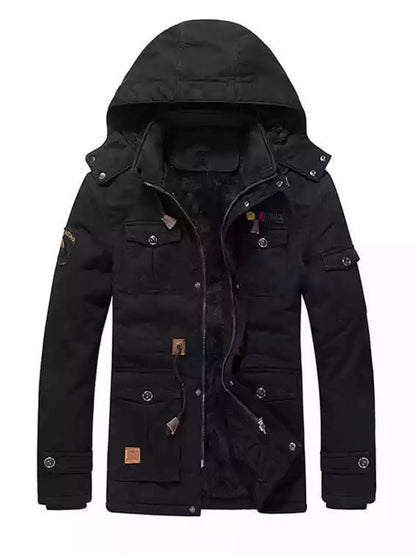 Men's Full Size Warm Hooded Parka Coat Plus Size