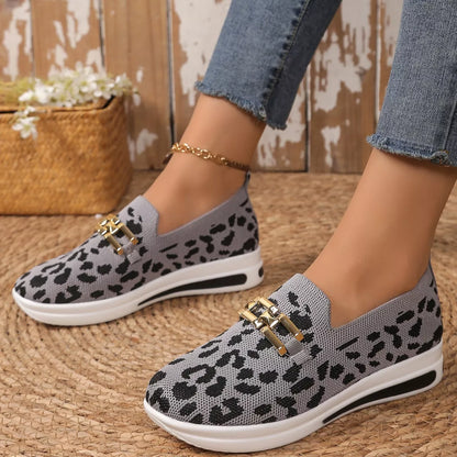 Leopard Round Toe Slip-Ons