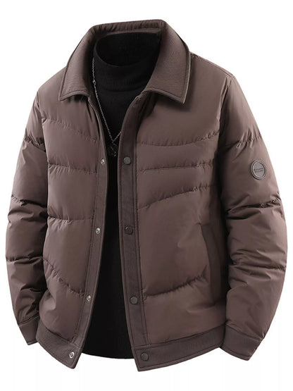 Men's Plus Size Snap Down Puffer Jacket