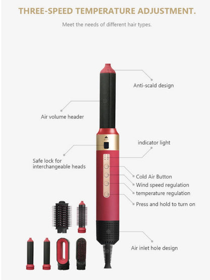 5-in-1 Interchangeable Hot Air Brush