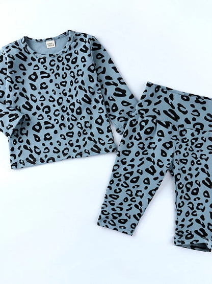 Children's Leopard Print Long Sleeve Top and Pants Set