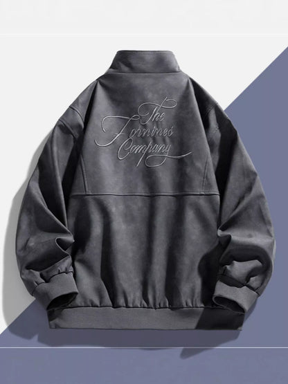 Men's Plus Size Zip Up Long Sleeve Jacket