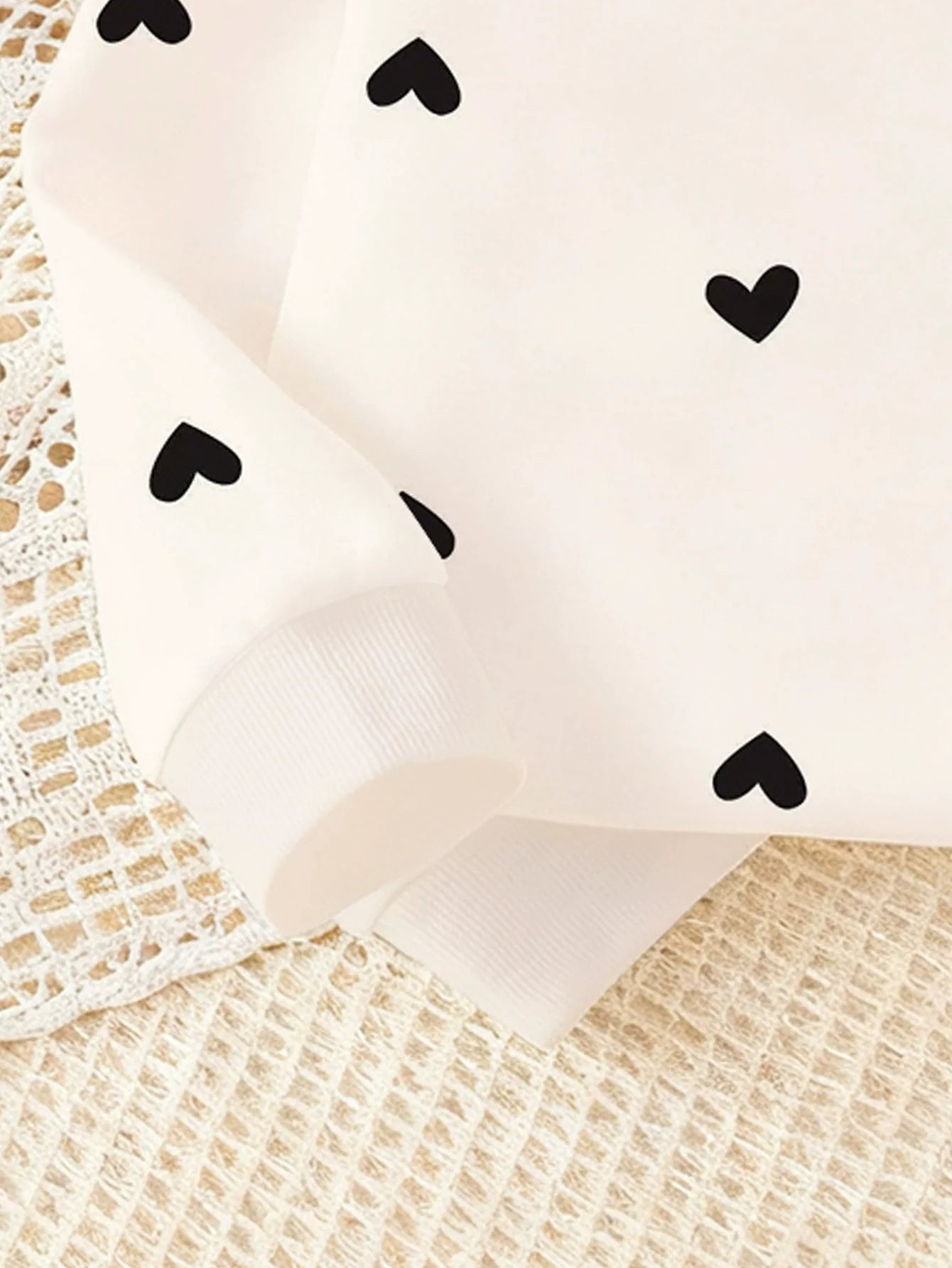Children's Heart Print Long Sleeve Top & Pants Set