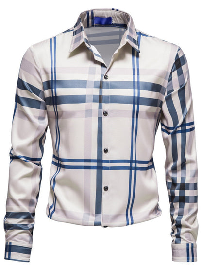 Men's Plaid Button Up Long Sleeve Shirt