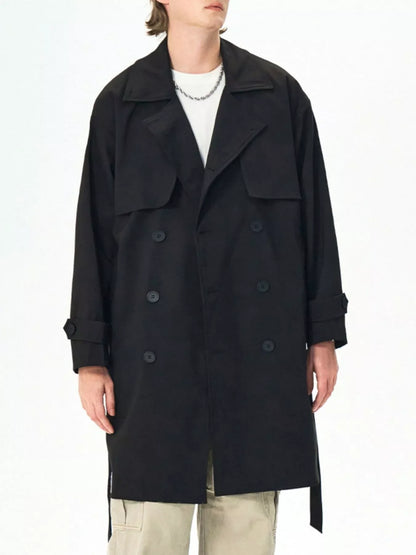 Men's Full Size Double-Breasted Trench Coat Plus Size