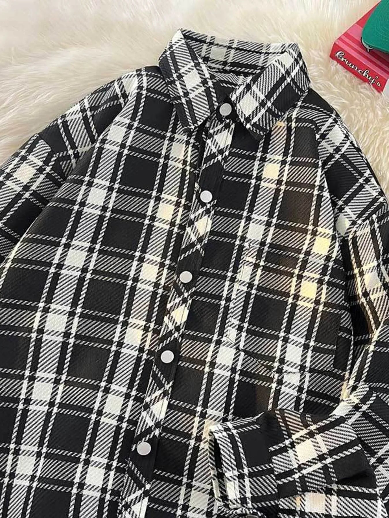 Men's Full Size Classic Plaid Button-Down Shirt Plus Size