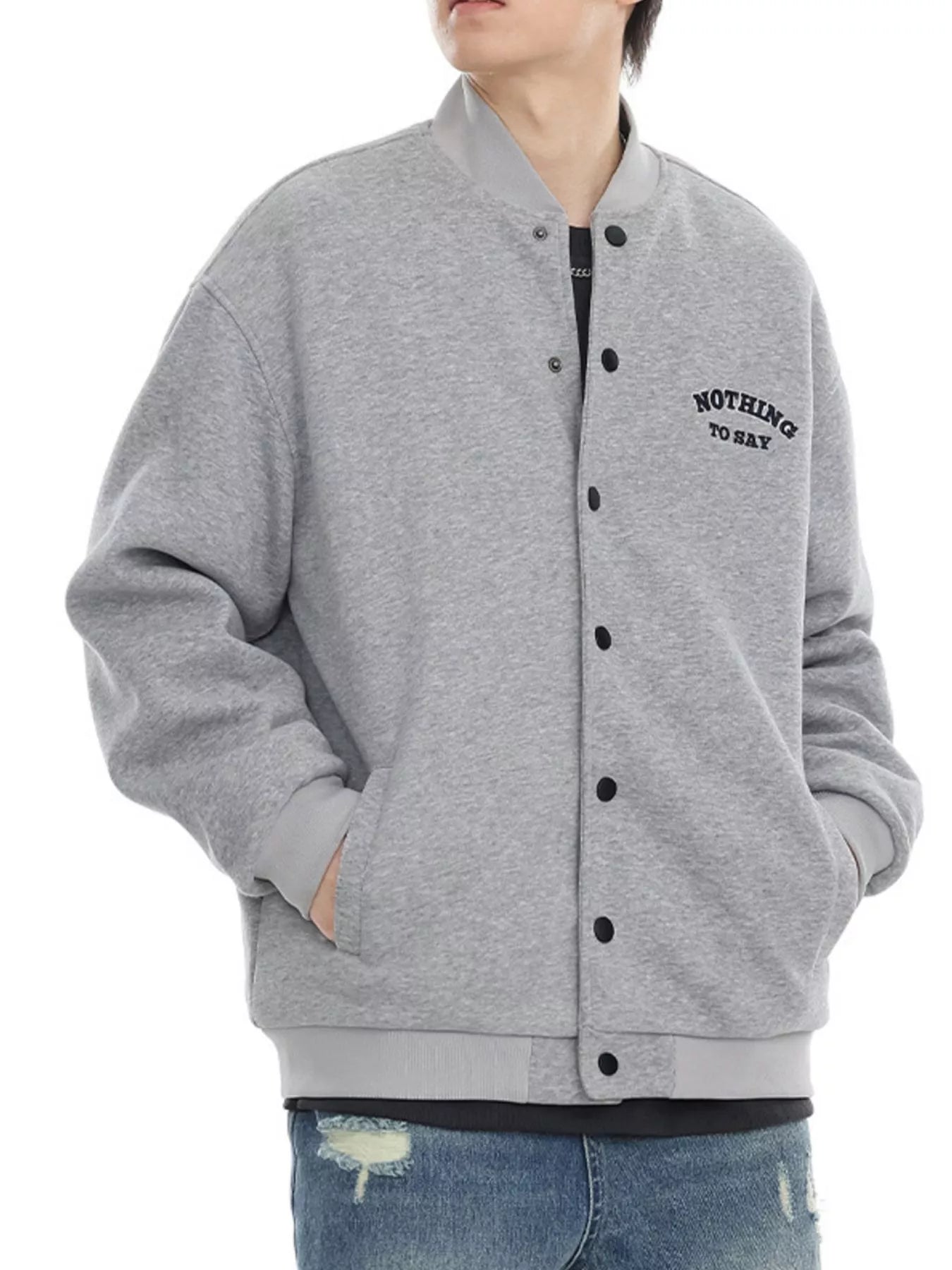 Men's Plus Size Casual Snap Down Jacket