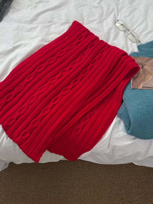 Textured Knit Winter Scarf