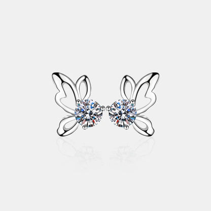 1 Carat Moissanite Butterfly Shape Earrings