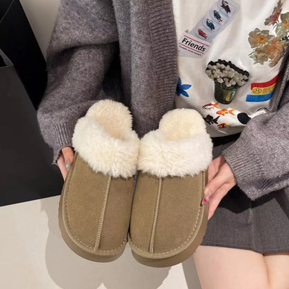 Round Toe Platform Slippers