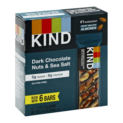 Kind Bar Dark Chocolate Nuts Sea Salt, 1.4 oz Bars (10-Pack)