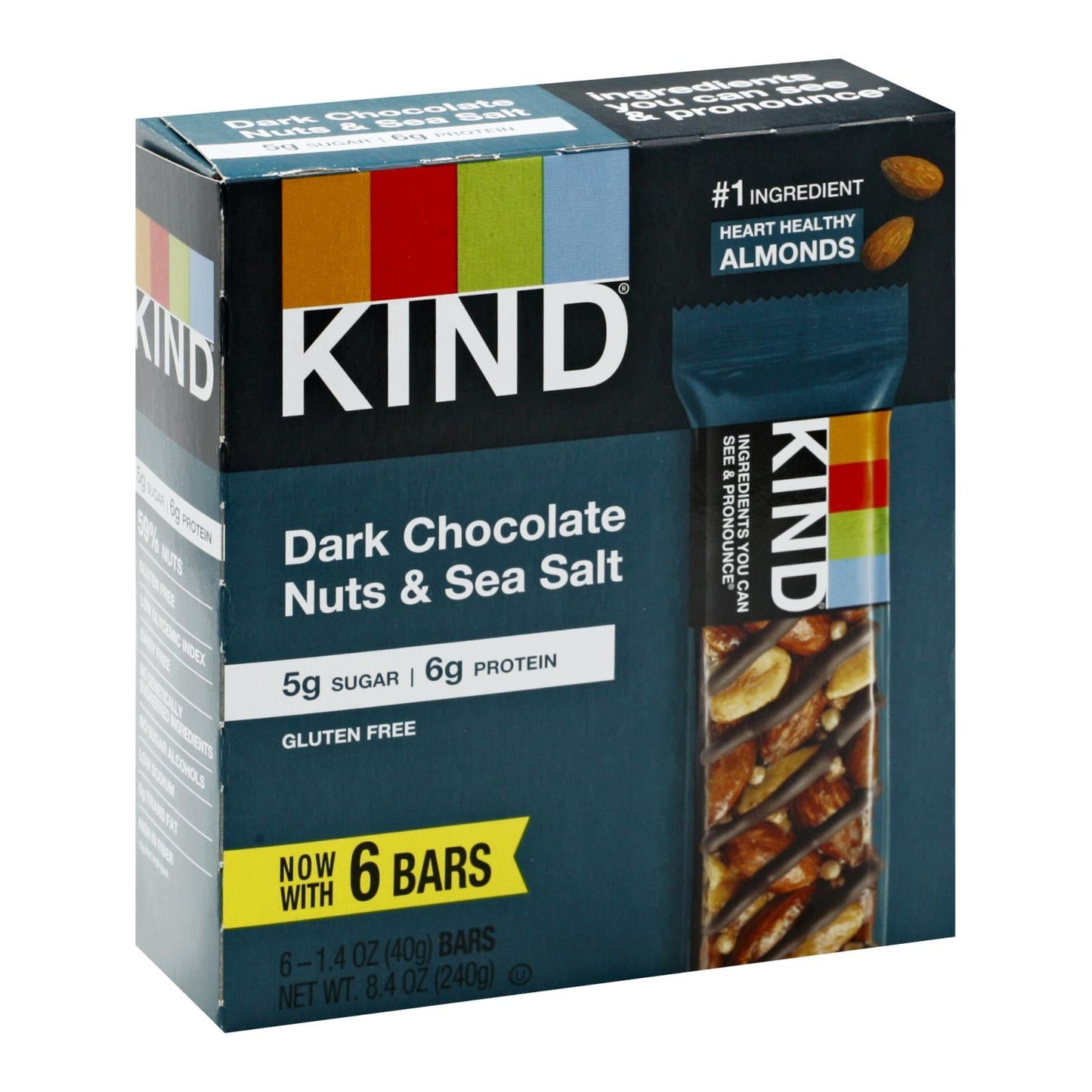 Kind Bar Dark Chocolate Nuts Sea Salt, 1.4 oz Bars (10-Pack)