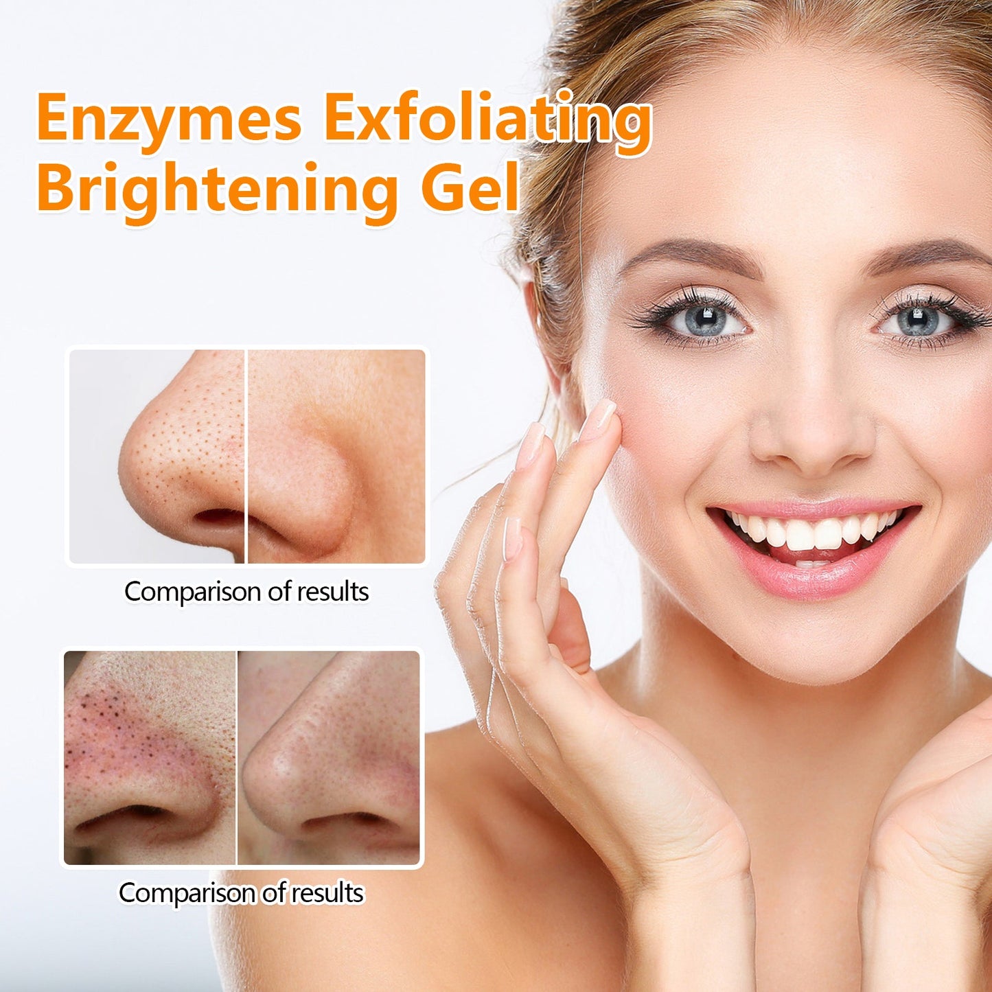 Hoygi Orange Enzymes Exfoliating Brightening Gel, Gently exfoliate blackheads, shrink pores, lighten and smooth delicate skin