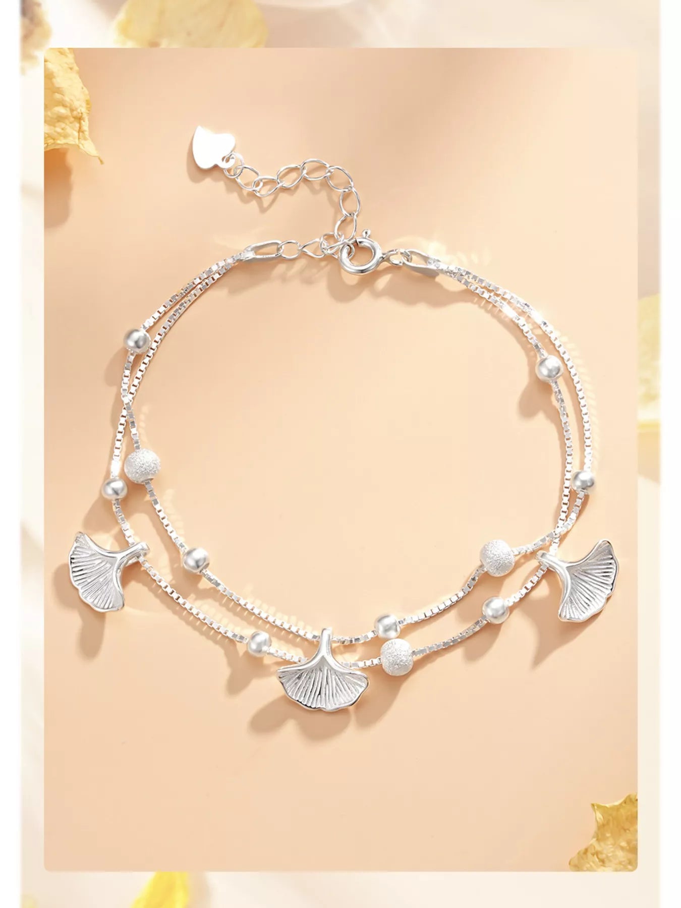 Double Layer Ginkgo Leaf Bracelet