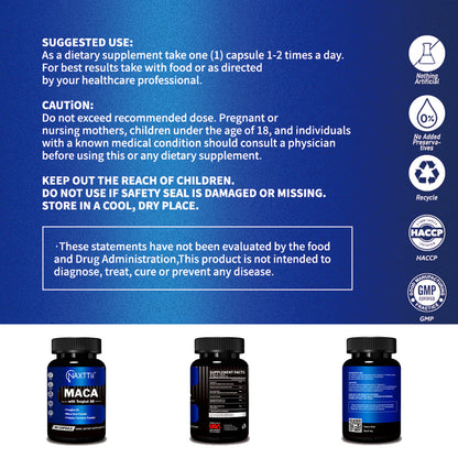 Maca Gold Capsules 90 Count Dual-Action Defense  Anti-Fatigue   Antioxidant   Immune Shield  Cellular-Level Endurance Engine
