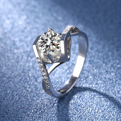 1 Carat 925 Sterling Silver Moissanite Ring