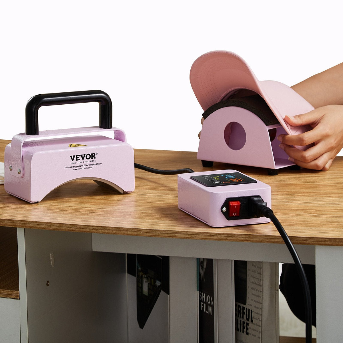 VEVOR Hat Press Machine Mini Hat Heat Press For Caps 5.9x3.15 Inch Plate Purple