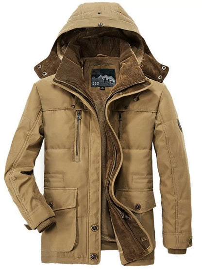 Men's Plus Size Zip Up Hooded Winter Coat