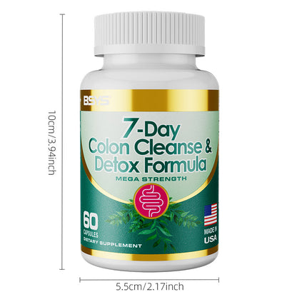 7 Day Colon Cleanse Detox Formula Capsules Digestive Support Supplement | 30 Capsules