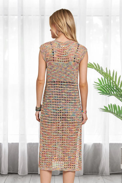 ADORA Multi Color Crochet Tunic Top
