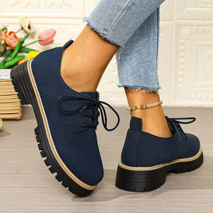 Round Toe Lace-Up Loafers