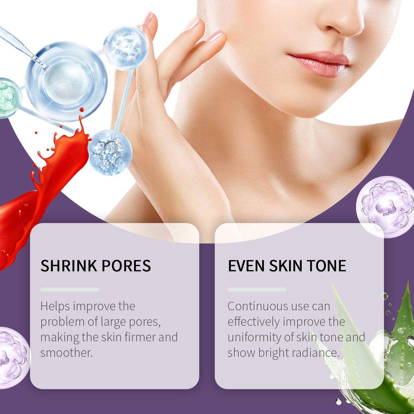 OUHOE Nicotinamide Anti-Acne Firming Serum Mild Moisturizing And Lightening Facial Acne Tender Skin Serum