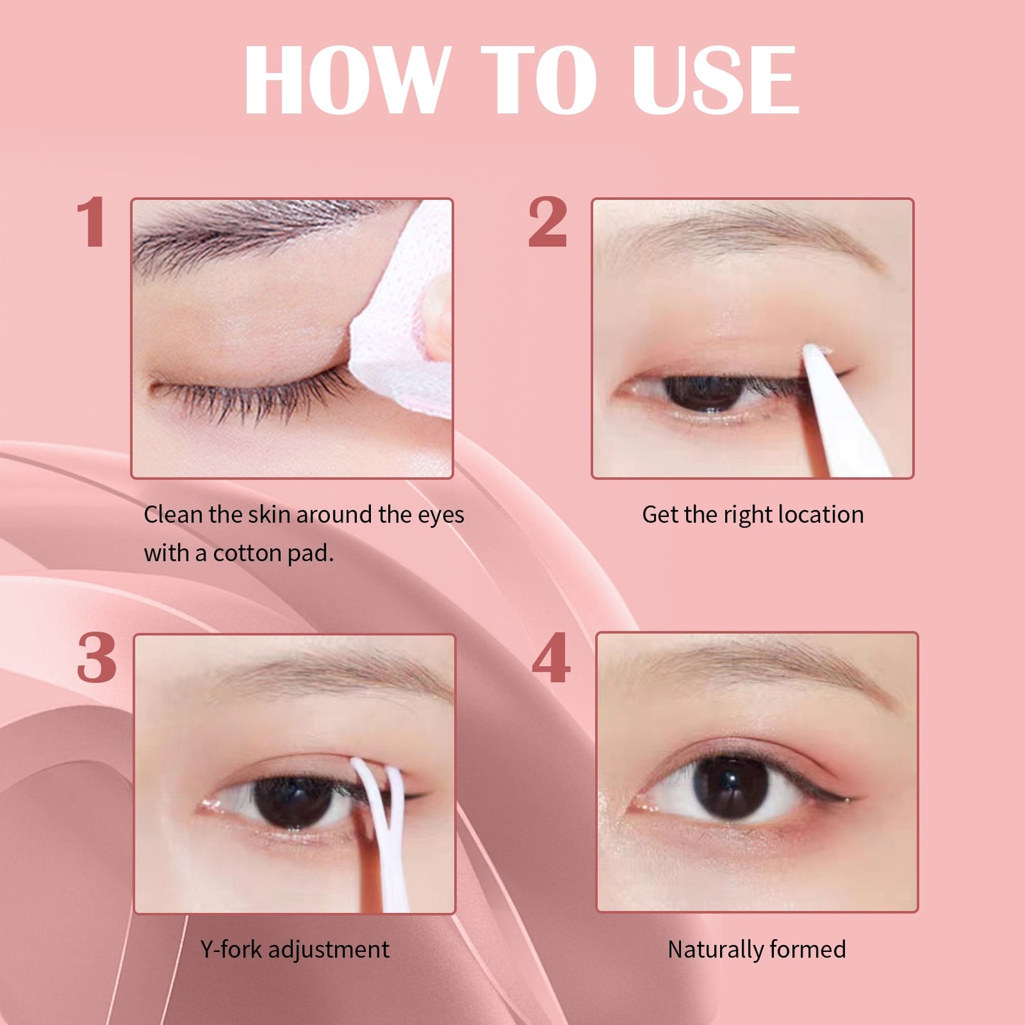 EELHOE Lace Non-trace Double Eyelid Tape, Natural Non-trace Non-glue Lace Double Eyelid Tape