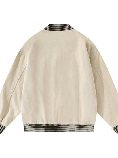 Men's Striped Hem Zip Up Jacket