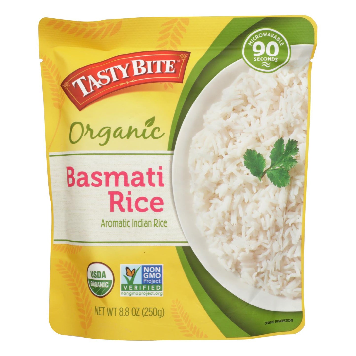 Tasty Bite, Organic Basmati Rice, 8.8 oz, Pack of 12, Ready in Minutes