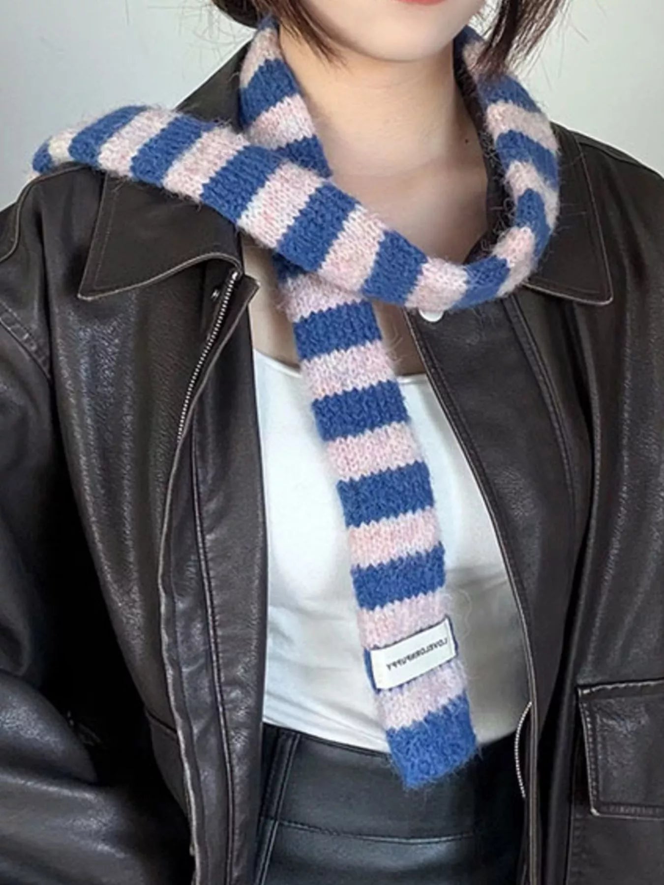 Striped Knitted Warm Scarf