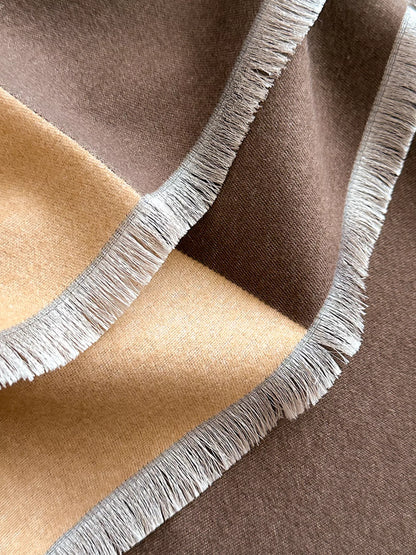 Two-Tone Raw Hem Scarf