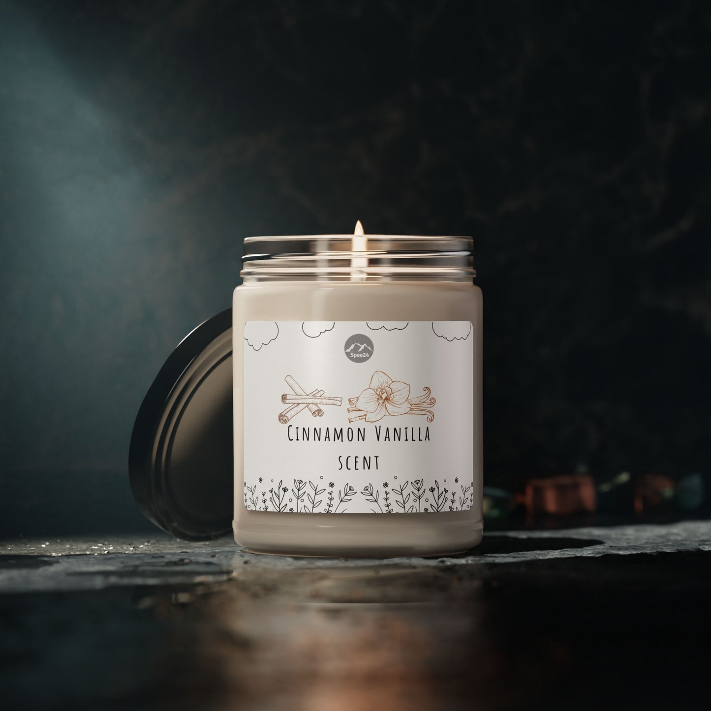 Cinnamon Vanilla Soy Candle - Relaxing Home Decor, Eco-Friendly Gift, Aromatherapy, Scented Candle, Handmade Candle-- 9oz