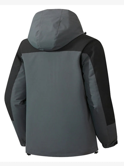 Men's Full Size Multi-Pocket Long Sleeve Hooded Jacket Plus Size
