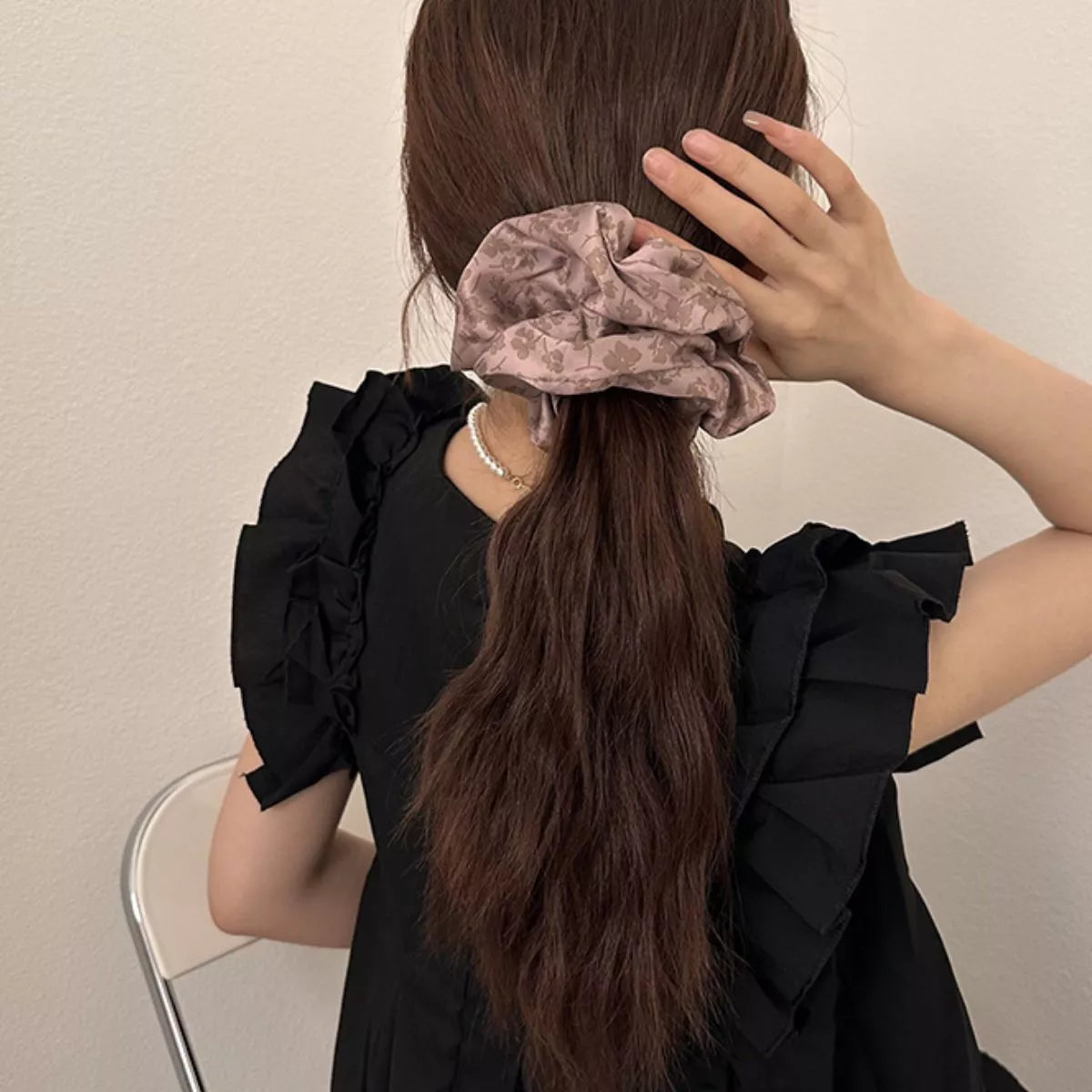3-Piece Floral Print Hair Scrunchies Set