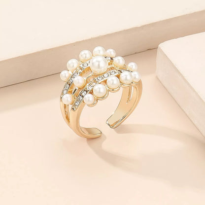 Pearl 18K Gold-Plated Open Ring