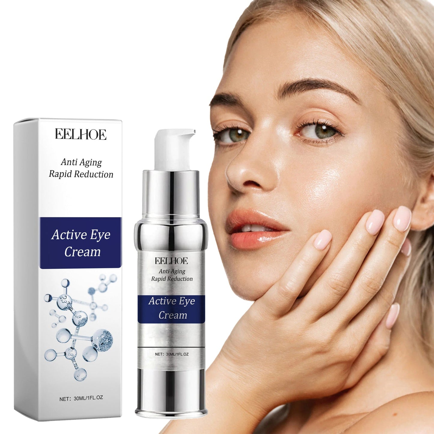 EELHOE Active Eye Cream, Repair Eye Bags And Dark Circles Elastic Firming Skin Around The Eyes Anti-Wrinkle Eye Cream