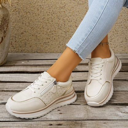 Round Toe Lace Up Sneakers