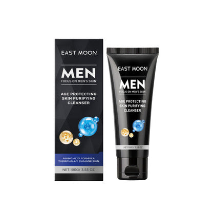 East Moon Men's Facial Cleanser, Moisturizing Amino Acid Gentle Cleanser Refreshing Non-Tightening Cleanser