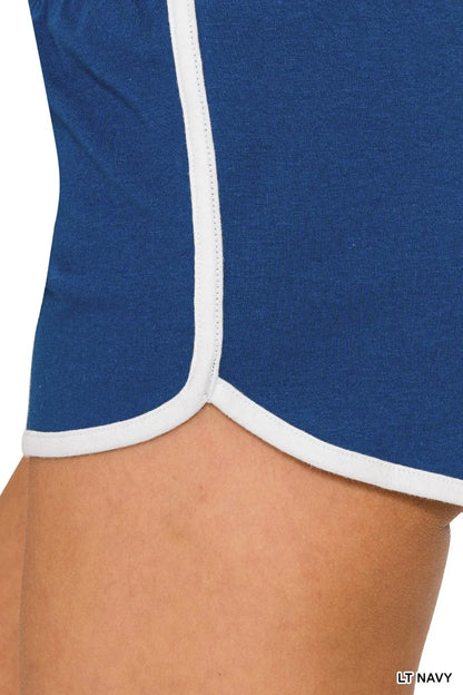 Zenana Elastic Waistband Dolphin Shorts