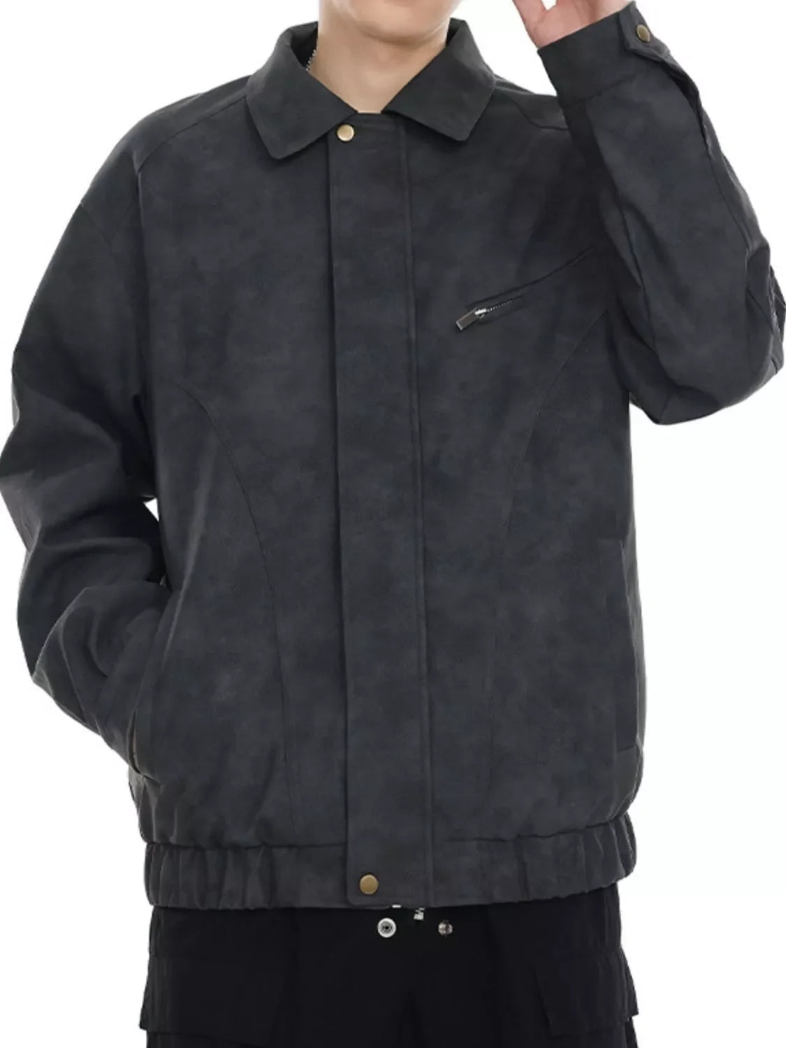 Men's Plus Size Vintage Style Zip Up Jacket