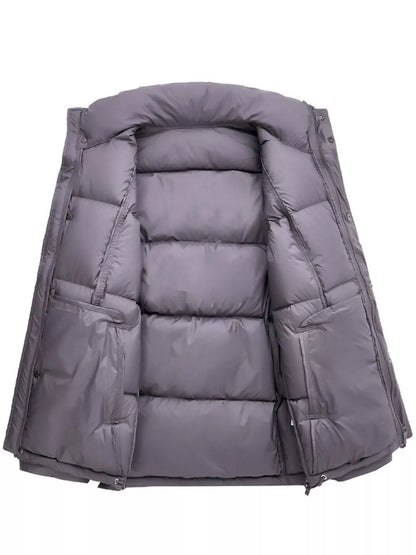 Men's Plus Size Snap Down Padded Puffer Jacket