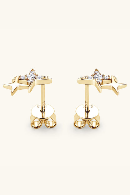 Moissanite 925 Sterling Silver Star Shape Earrings